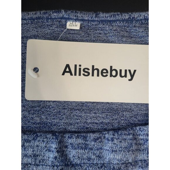 Alishebuy Womens Blue Long Sleeve Top 2XL Cotton/Polyester Blend. NWT. - Picture 3 of 9